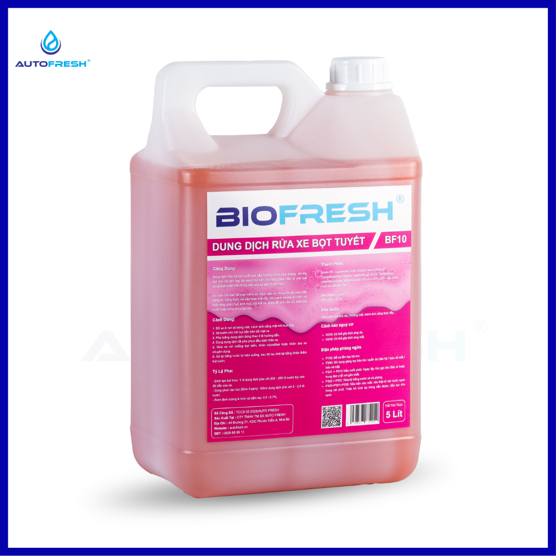 Nước Rửa Xe Máy & Ô Tô 5L – BIO FRESH BF10 – Bọt Tuyết Dày – Sạch Nhanh – Thơm Nhẹ 2 Nước Rửa Xe Máy & Ô Tô 5L – BIO FRESH BF10 – Bọt Tuyết Dày – Sạch Nhanh – Thơm Nhẹ - Ảnh 2