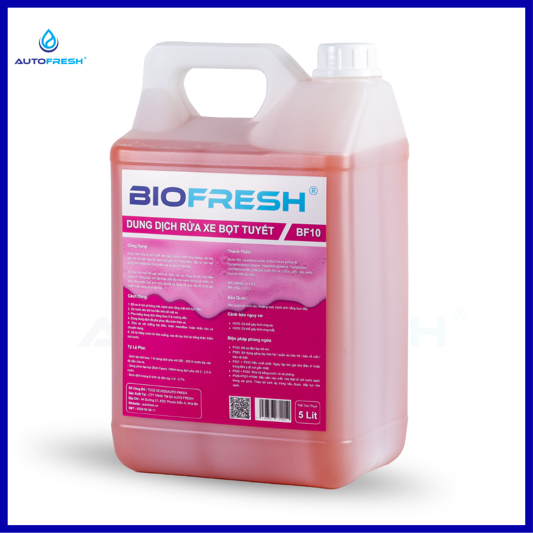Nước Rửa Xe Máy & Ô Tô 5L – BIO FRESH BF10 – Bọt Tuyết Dày – Sạch Nhanh – Thơm Nhẹ 4 Nước Rửa Xe Máy & Ô Tô 5L – BIO FRESH BF10 – Bọt Tuyết Dày – Sạch Nhanh – Thơm Nhẹ - Ảnh 4