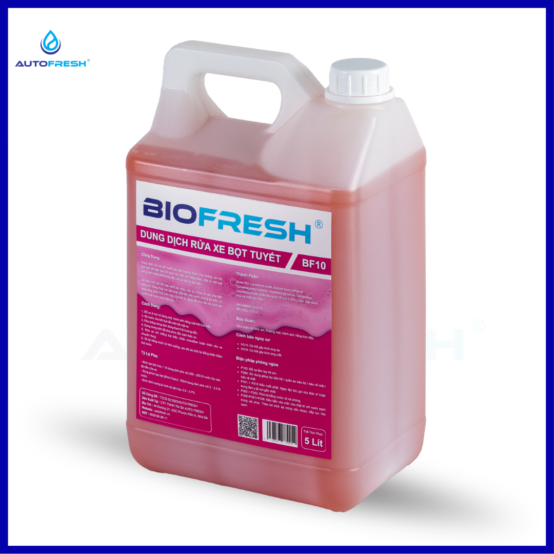 Nước Rửa Xe Máy & Ô Tô 5L – BIO FRESH BF10 – Bọt Tuyết Dày – Sạch Nhanh – Thơm Nhẹ 3 Nước Rửa Xe Máy & Ô Tô 5L – BIO FRESH BF10 – Bọt Tuyết Dày – Sạch Nhanh – Thơm Nhẹ - Ảnh 3